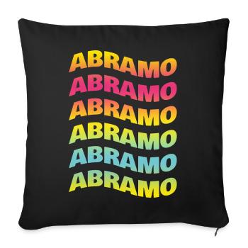 Abraham t-shirt text wave effect wave effect - Sofa pillowcase 17,3'' x 17,3'' (45 x 45 cm) - black - Front