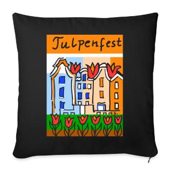 EG Tulpen I Tulpenfest I Potsdam I Holland IUrlaub - Sofakissenbezug 45 x 45 cm - Schwarz - Vorne