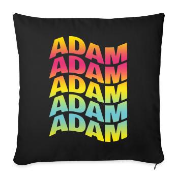 t-shirt Adam text wavy text effect - Sofa pillowcase 17,3'' x 17,3'' (45 x 45 cm) - black - Front