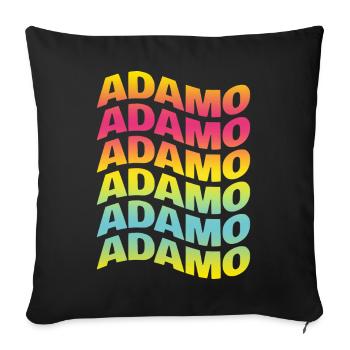 Adam t-shirt text wave effect t-shirt gift - Sofa pillowcase 17,3'' x 17,3'' (45 x 45 cm) - black - Front