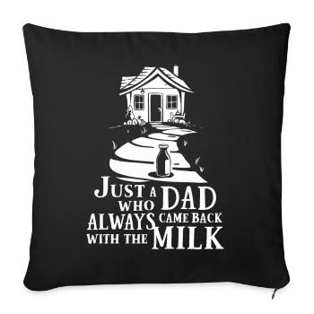 Juste un papa qui revenait toujours avec le lait - Housse de coussin décorative 45 x 45 cm - noir - Devant