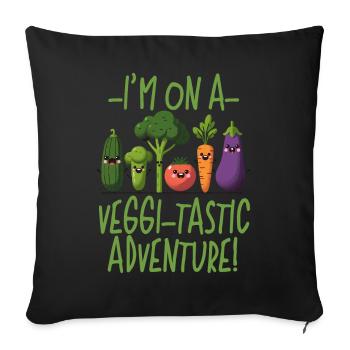 JE SUIS DANS UNE AVENTURE VIGGI-TASTIQUE, VEGAN DRÔLE - Housse de coussin décorative 45 x 45 cm - noir - Devant