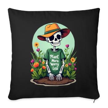 PLANTEZ PLUS, SOUCIEZ-VOUS MOINS - Housse de coussin décorative 45 x 45 cm - noir - Devant