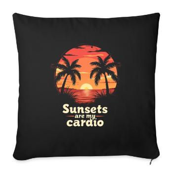 Sunsets Are My Cardio - Sofa pillowcase 17,3'' x 17,3'' (45 x 45 cm) - black - Front