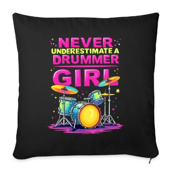 Ne sous-estimez jamais une batteuse - Housse de coussin décorative 45 x 45 cm - noir - Devant