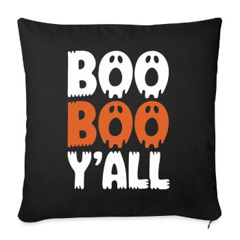 Boo Boo Y'all Geister-Print - Sofakissenbezug 45 x 45 cm - Schwarz - Vorne