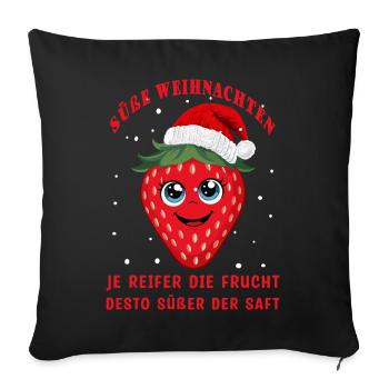 Sweet strawberry - Sofa pillowcase 17,3'' x 17,3'' (45 x 45 cm) - black - Front