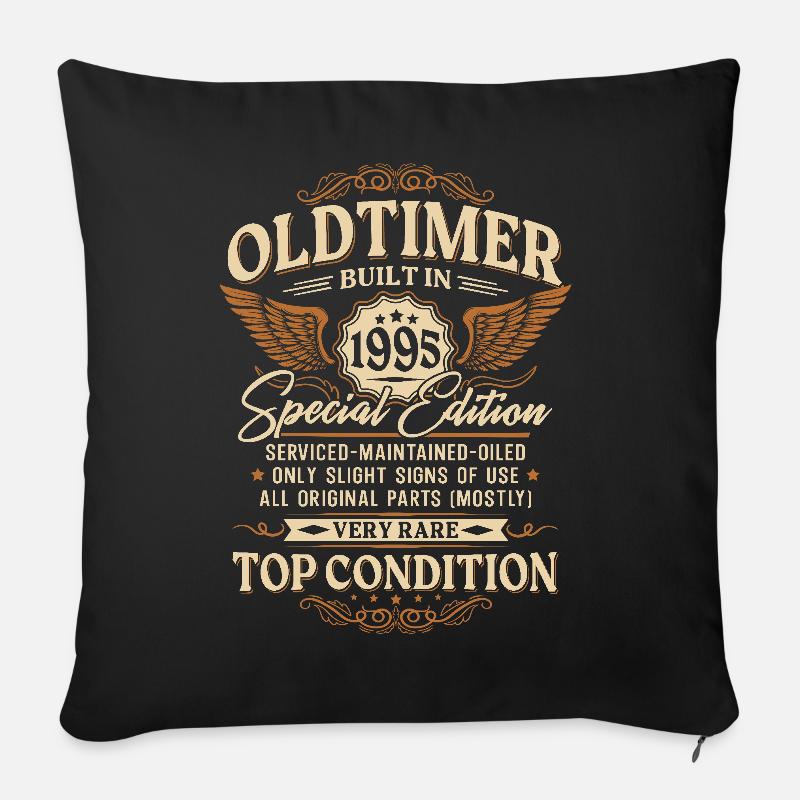 Oldtimer 1995 Jahrgang geboren Geburtstag Geschenk - Sofakissenbezug 45 x 45 cm - Schwarz