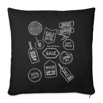 Chalkboard Sale Doodles - Sofa pillowcase 17,3'' x 17,3'' (45 x 45 cm) - black - Front