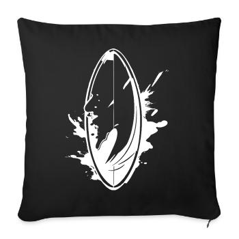 Planche de surf Graffiti - Housse de coussin décorative 45 x 45 cm - noir - Devant
