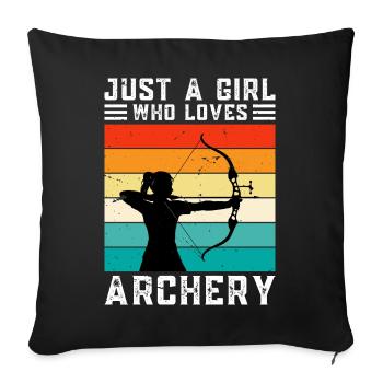 Juste une fille qui aime le tir à l’arc - Housse de coussin décorative 45 x 45 cm - noir - Devant