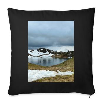 Round lake in Oisans - Sofa pillowcase 17,3'' x 17,3'' (45 x 45 cm) - black - Front