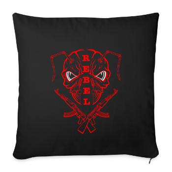 « REBEL EYES - Fearless Expression » rouge - Housse de coussin décorative 45 x 45 cm - noir - Devant