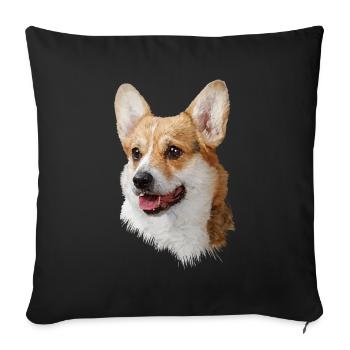 Corgi gallois Pembroke - Housse de coussin décorative 45 x 45 cm - noir - Devant
