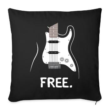 Guitare électrique Free Rock Music Design - Housse de coussin décorative 45 x 45 cm - noir - Devant