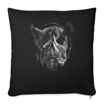 Rhinoceros - Sofa pillowcase 17,3'' x 17,3'' (45 x 45 cm) - black - Front
