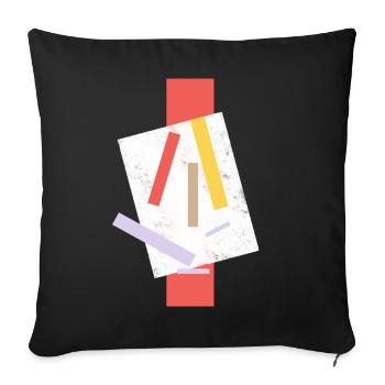 Abstract color splash art design - Sofa pillowcase 17,3'' x 17,3'' (45 x 45 cm) - black - Front