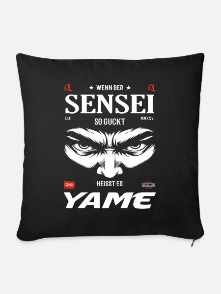 Sensei Böse Blick – Yame Design - Sofakissenbezug 45 x 45 cm - Schwarz