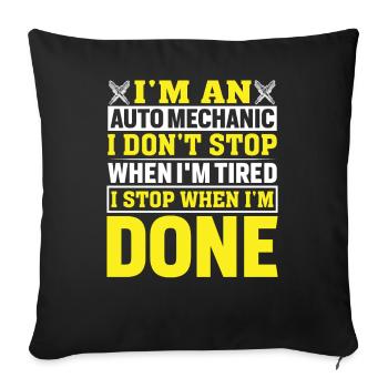 Dicton motivant pour les mécaniciens automobiles - Housse de coussin décorative 45 x 45 cm - noir - Devant