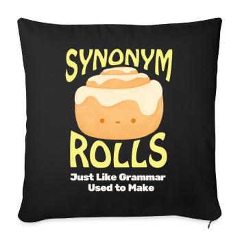 Joli rouleau à la cannelle avec thème synonyme - Housse de coussin décorative 45 x 45 cm - noir - Devant