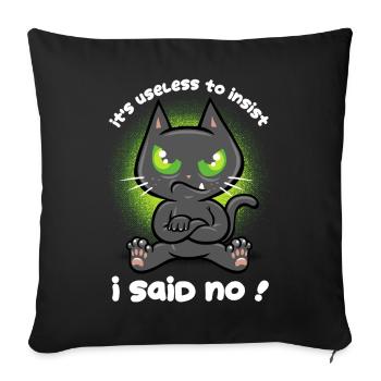 Stubborn Cat - Sofa pillowcase 17,3'' x 17,3'' (45 x 45 cm) - black - Front