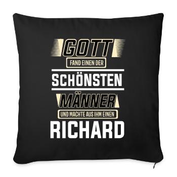 Richard le plus bel homme façonné par Dieu Design - Housse de coussin décorative 45 x 45 cm - noir - Devant