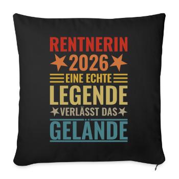 Pensioner 2026: Real legend leaves the site - Sofa pillowcase 17,3'' x 17,3'' (45 x 45 cm) - black - Front