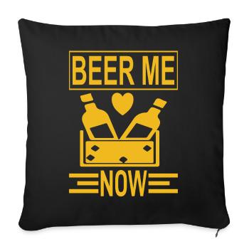 Beer me now - Sofa pillowcase 17,3'' x 17,3'' (45 x 45 cm) - black - Front