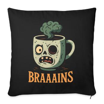 Coffee mug with zombie face - Sofa pillowcase 17,3'' x 17,3'' (45 x 45 cm) - black - Front
