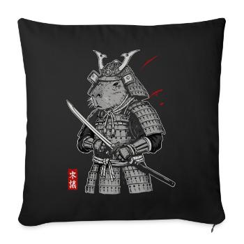 Otaku Katze Samurai - Sofakissenbezug 45 x 45 cm - Schwarz - Vorne