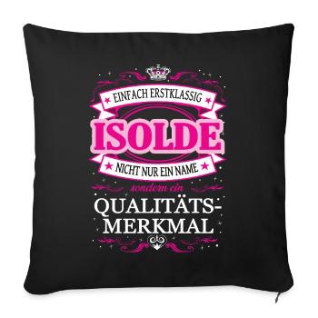 Quality feature Isolde simply first-class - Sofa pillowcase 17,3'' x 17,3'' (45 x 45 cm) - black - Front