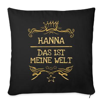 Hanna als Maedchenname - Sofakissenbezug 45 x 45 cm - Schwarz - Vorne