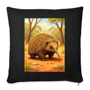 Echidna A spiny wanderer with ancient charm - Sofa pillowcase 17,3'' x 17,3'' (45 x 45 cm) - black - Front
