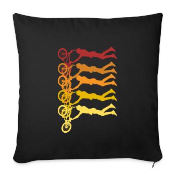 Colored Cyclists Silhouettes - Sofa pillowcase 17,3'' x 17,3'' (45 x 45 cm) - black - Front