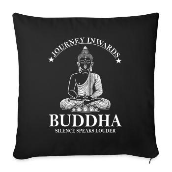 Buddha Design – Silence Speaks Louder - Sofakissenbezug 45 x 45 cm - Schwarz - Vorne