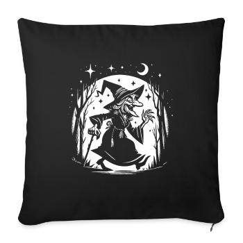 Funny Witch Design – Comic Fun - Sofa pillowcase 17,3'' x 17,3'' (45 x 45 cm) - black - Front