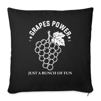 Weintrauben Design – Raisins, Power Fun - Housse de coussin décorative 45 x 45 cm - noir - Devant