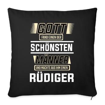 Rüdiger the Most Beautiful Man Shaped by God Design - Sofa pillowcase 17,3'' x 17,3'' (45 x 45 cm) - black - Front