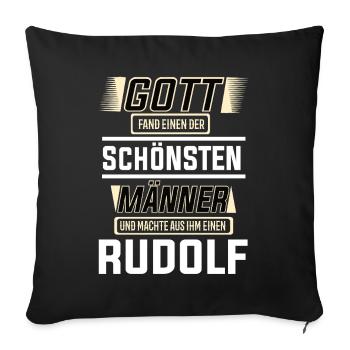 Rudolf the Most Beautiful Man Shaped by God Design - Sofa pillowcase 17,3'' x 17,3'' (45 x 45 cm) - black - Front