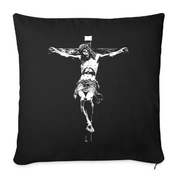 Jesus Christ Cross Christian God - Sofa pillowcase 17,3'' x 17,3'' (45 x 45 cm) - black - Front