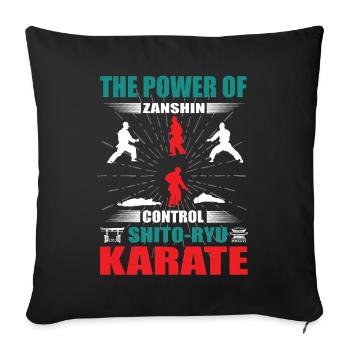 Shito-Ryu Karate Zanshin Design - Sofakissenbezug 45 x 45 cm - Schwarz - Vorne