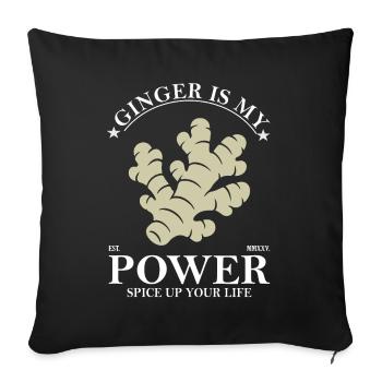 Ingwer ist meine Kraft Design - Sofakissenbezug 45 x 45 cm - Schwarz - Vorne