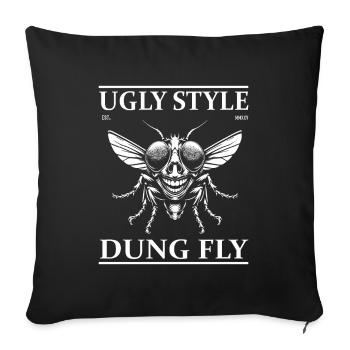 Mistfliege – Ugly Style Funny Design - Sofa pillowcase 17,3'' x 17,3'' (45 x 45 cm) - black - Front