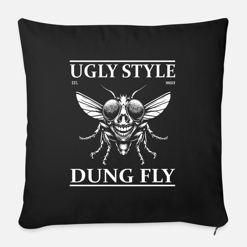 Mistfliege – Ugly Style Funny Design - Sofakissenbezug 45 x 45 cm - Schwarz