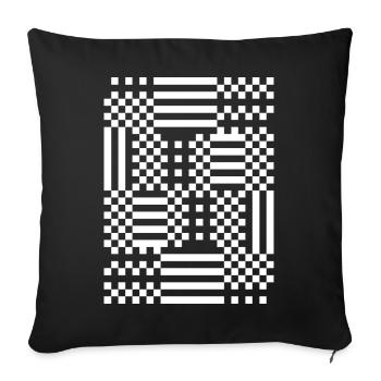 Motif optique monochrome GridFlux - Housse de coussin décorative 45 x 45 cm - noir - Devant