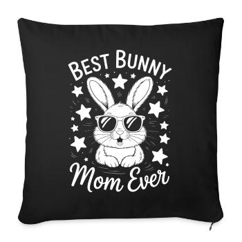 Lapin Disant Maman Lapin Drôle Lapins Cadeau - Housse de coussin décorative 45 x 45 cm - noir - Devant