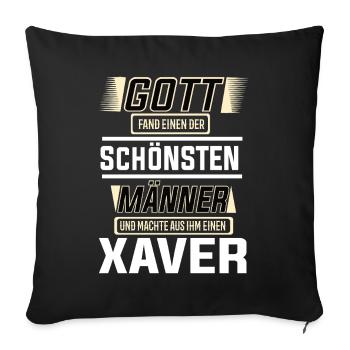 Xavier, le plus bel homme, façonné par Dieu Design - Housse de coussin décorative 45 x 45 cm - noir - Devant