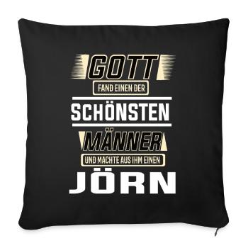Jörn le plus bel homme façonné par le design divin - Housse de coussin décorative 45 x 45 cm - noir - Devant