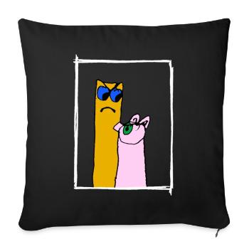 Pig vs French Frieze - Sofa pillowcase 17,3'' x 17,3'' (45 x 45 cm) - black - Front