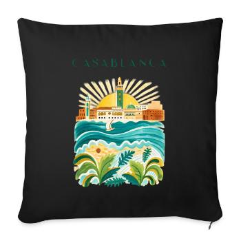 Casablanca Coastal Idyll Illustration - Sofa pillowcase 17,3'' x 17,3'' (45 x 45 cm) - black - Front